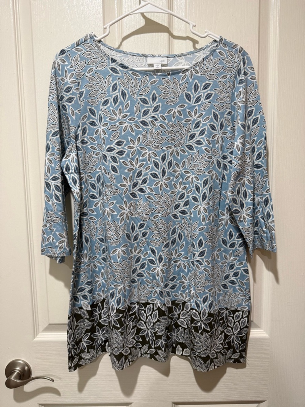J. Jill Blue Floral Leaf Tunic